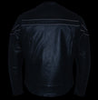 Milwaukee Leather Men's Black Leather Sporty Crossover Scooter Motorcycle Jacket w/ Reflective Piping - LKM1725