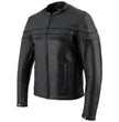 Milwaukee Leather Men's Black Leather Sporty Crossover Scooter Motorcycle Jacket w/ Reflective Piping - LKM1725