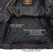 Milwaukee Leather LKM1785 Mens Black Leather Racer Style Motorcycle Jacket w/ Side Stretch and Reflective Piping