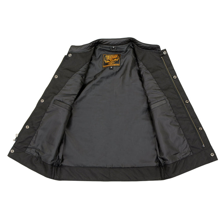 Milwaukee Leather LKY3850 Youth Size Black Leather Open Neck Club Style Motorcycle Riders Vest