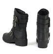 MMCC MB253 Women's Cameo Black Leather Biker Boots - Riding Footwear