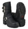MMCC MB253 Women's Cameo Black Leather Biker Boots - Riding Footwear
