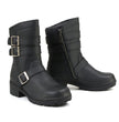MMCC MB253 Women's Cameo Black Leather Biker Boots - Riding Footwear