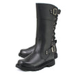 MMCC MB255 Women's Dream Girl Black Leather Biker Boots - Riding Footwear