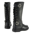 MMCC MB255 Women's Dream Girl Black Leather Biker Boots - Riding Footwear
