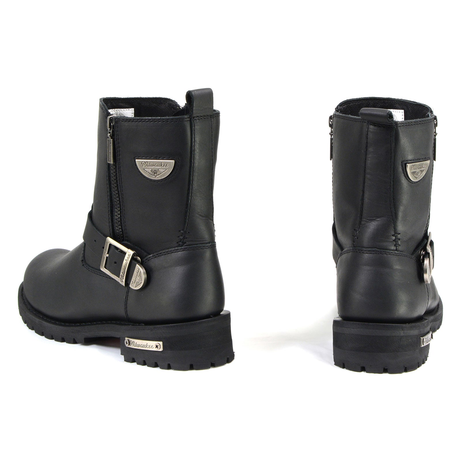 MMCC MB407 Men's Afterburner Black Leather Biker Boots - Riding Footwear