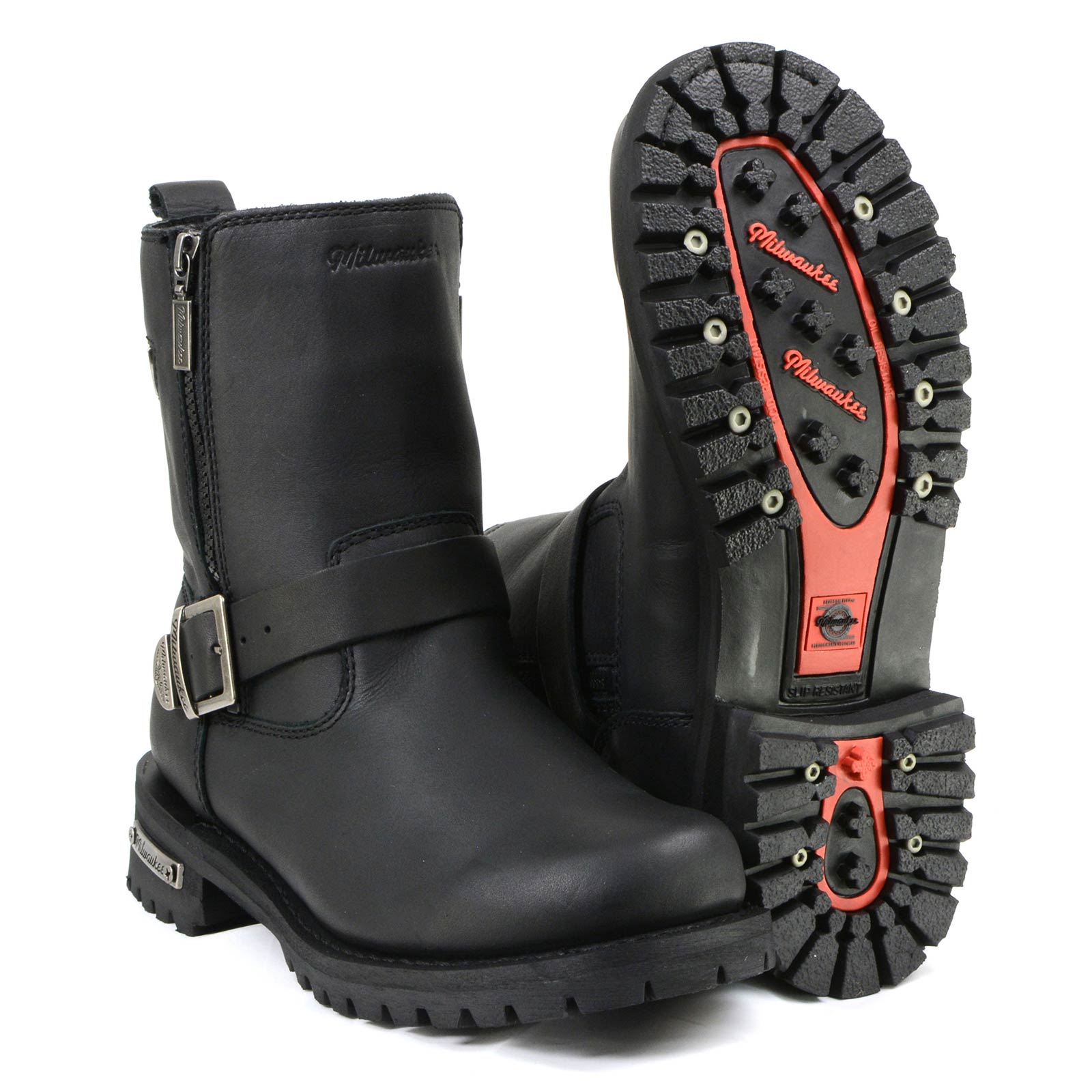 MMCC MB407 Men's Afterburner Black Leather Biker Boots - Riding Footwear