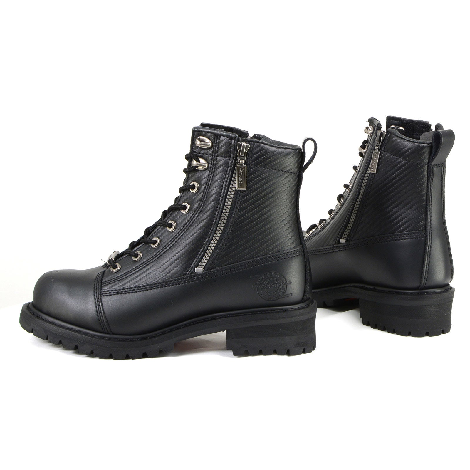 MMCC MB408 Men's Accelerator Black Leather Biker Boots - Riding Footwear