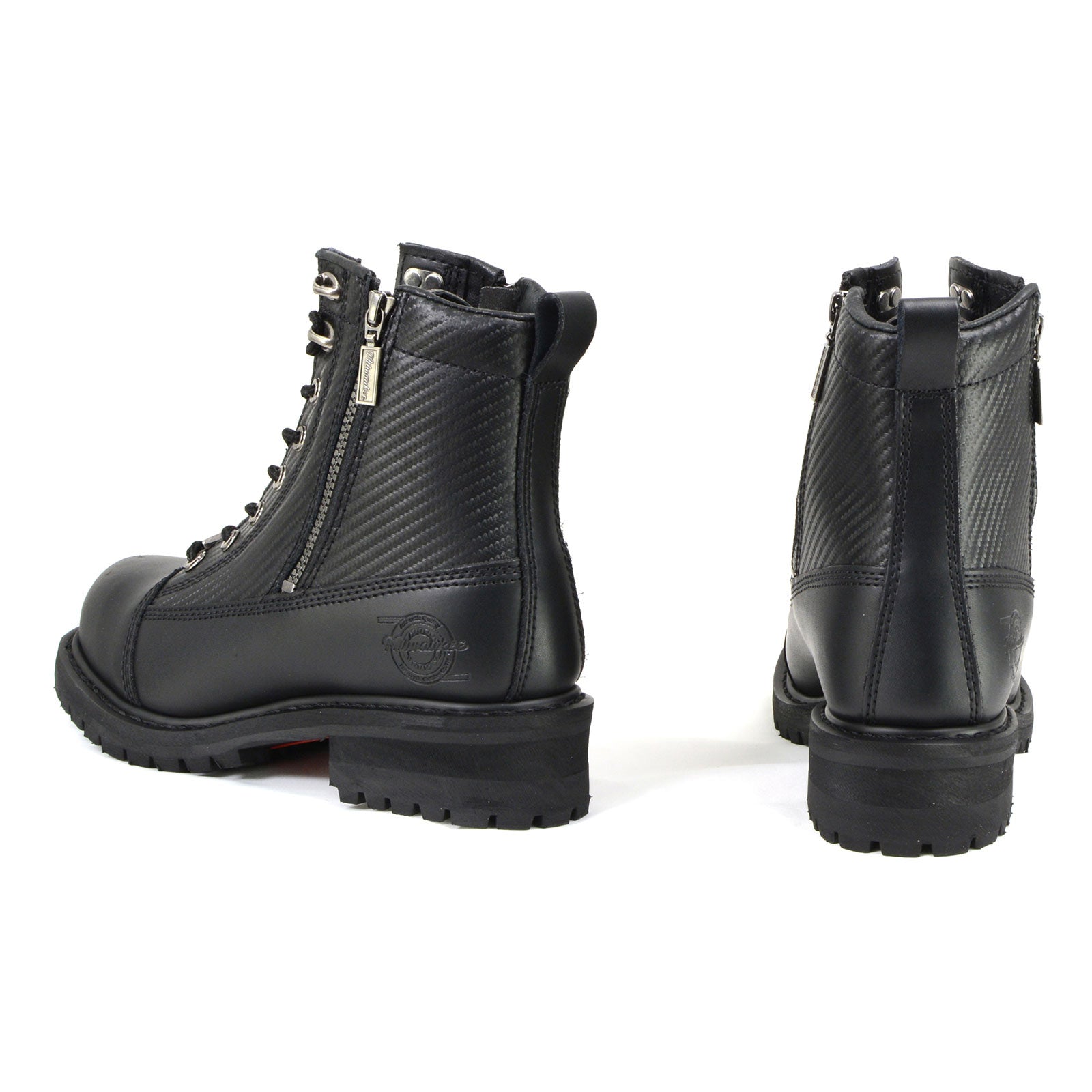MMCC MB408 Men's Accelerator Black Leather Biker Boots - Riding Footwear