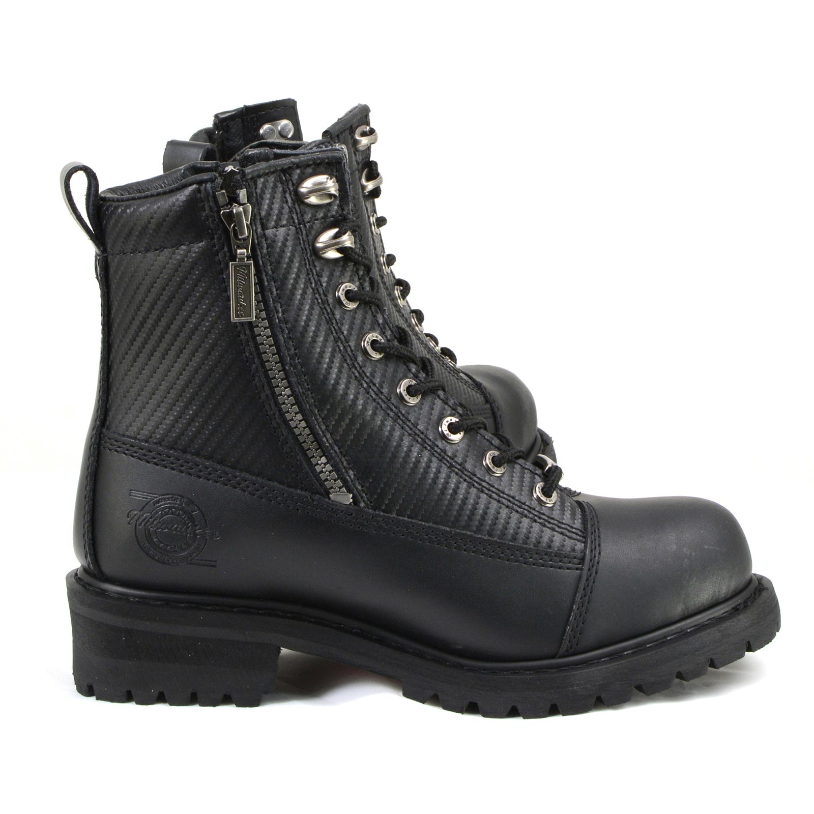 MMCC MB408 Men's Accelerator Black Leather Biker Boots - Riding Footwear