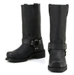 MMCC MB410 Men's Classic Harness Black Leather Biker Boots - Riding Footwear