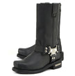 MMCC MB410 Men's Classic Harness Black Leather Biker Boots - Riding Footwear