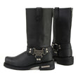 MMCC MB410 Men's Classic Harness Black Leather Biker Boots - Riding Footwear