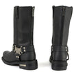 MMCC MB410 Men's Classic Harness Black Leather Biker Boots - Riding Footwear