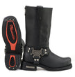 MMCC MB410 Men's Classic Harness Black Leather Biker Boots - Riding Footwear