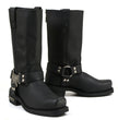 MMCC MB410 Men's Classic Harness Black Leather Biker Boots - Riding Footwear