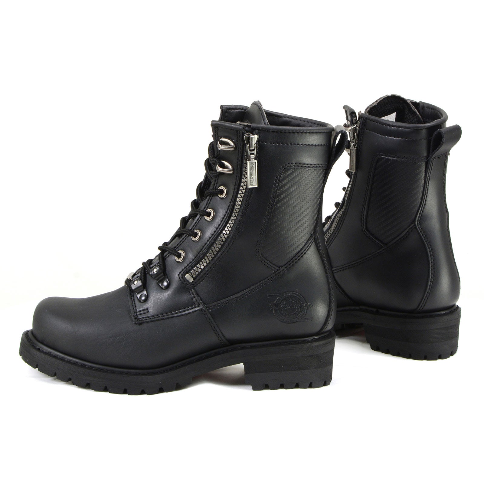 MMCC MB416 Men's Trooper Black Leather Biker Boots - Riding Footwear