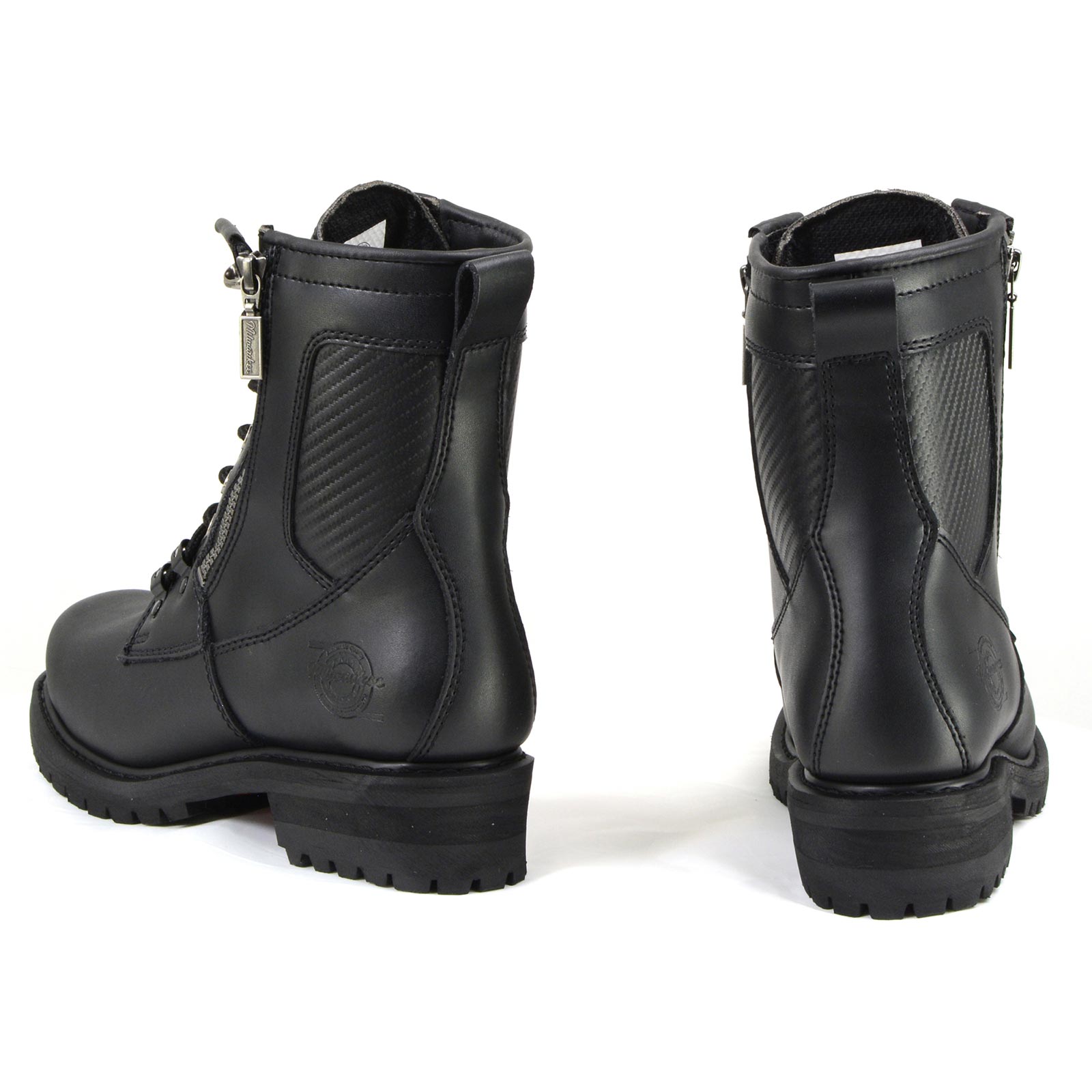 MMCC MB416 Men's Trooper Black Leather Biker Boots - Riding Footwear