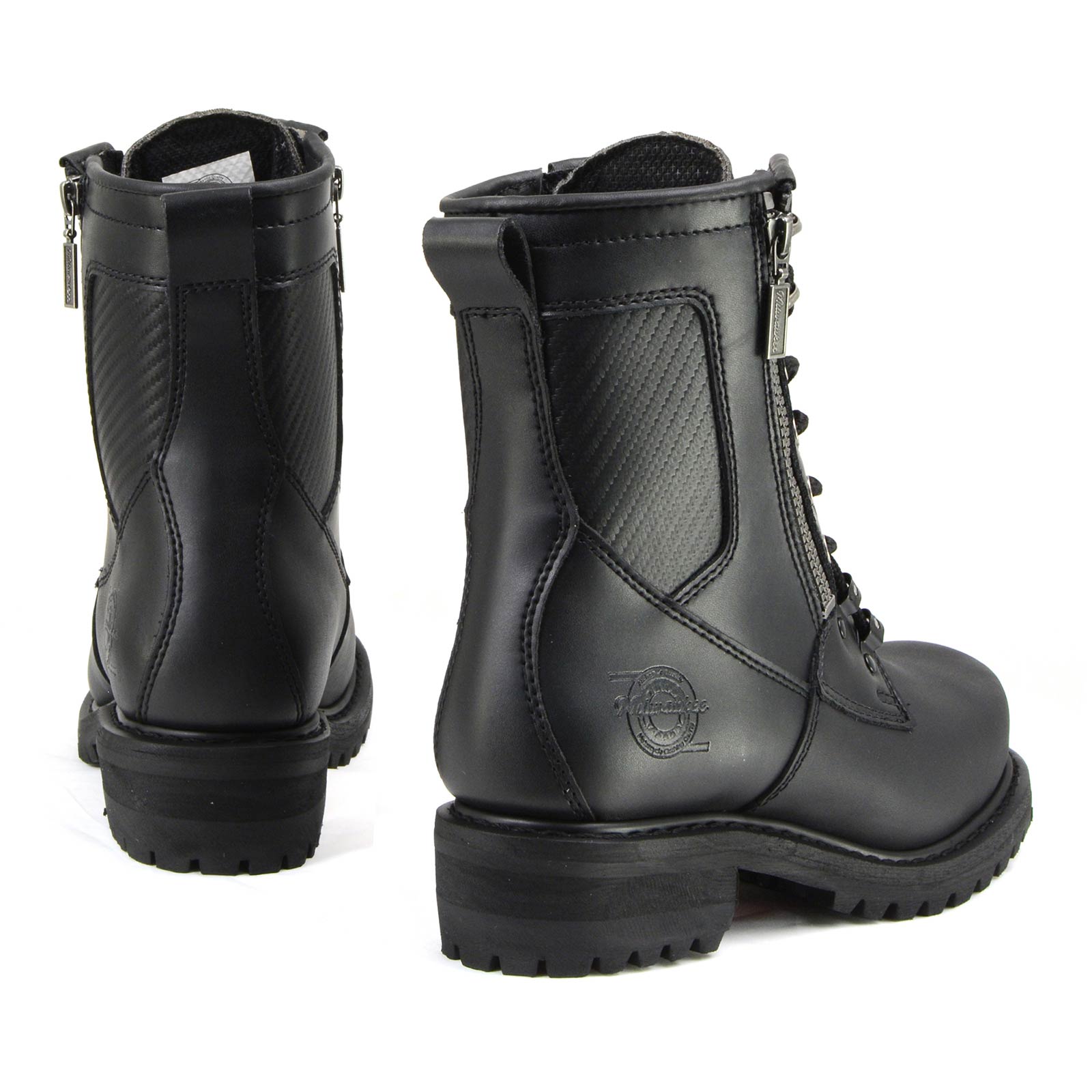 MMCC MB416 Men's Trooper Black Leather Biker Boots - Riding Footwear