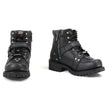 MMCC MB433 Men's Road Captain Black Leather Biker Boots - Riding Footwear