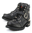 MMCC MB433 Men's Road Captain Black Leather Biker Boots - Riding Footwear