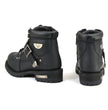 MMCC MB433 Men's Road Captain Black Leather Biker Boots - Riding Footwear