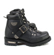 MMCC MB433 Men's Road Captain Black Leather Biker Boots - Riding Footwear
