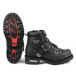 MMCC MB433 Men's Road Captain Black Leather Biker Boots - Riding Footwear