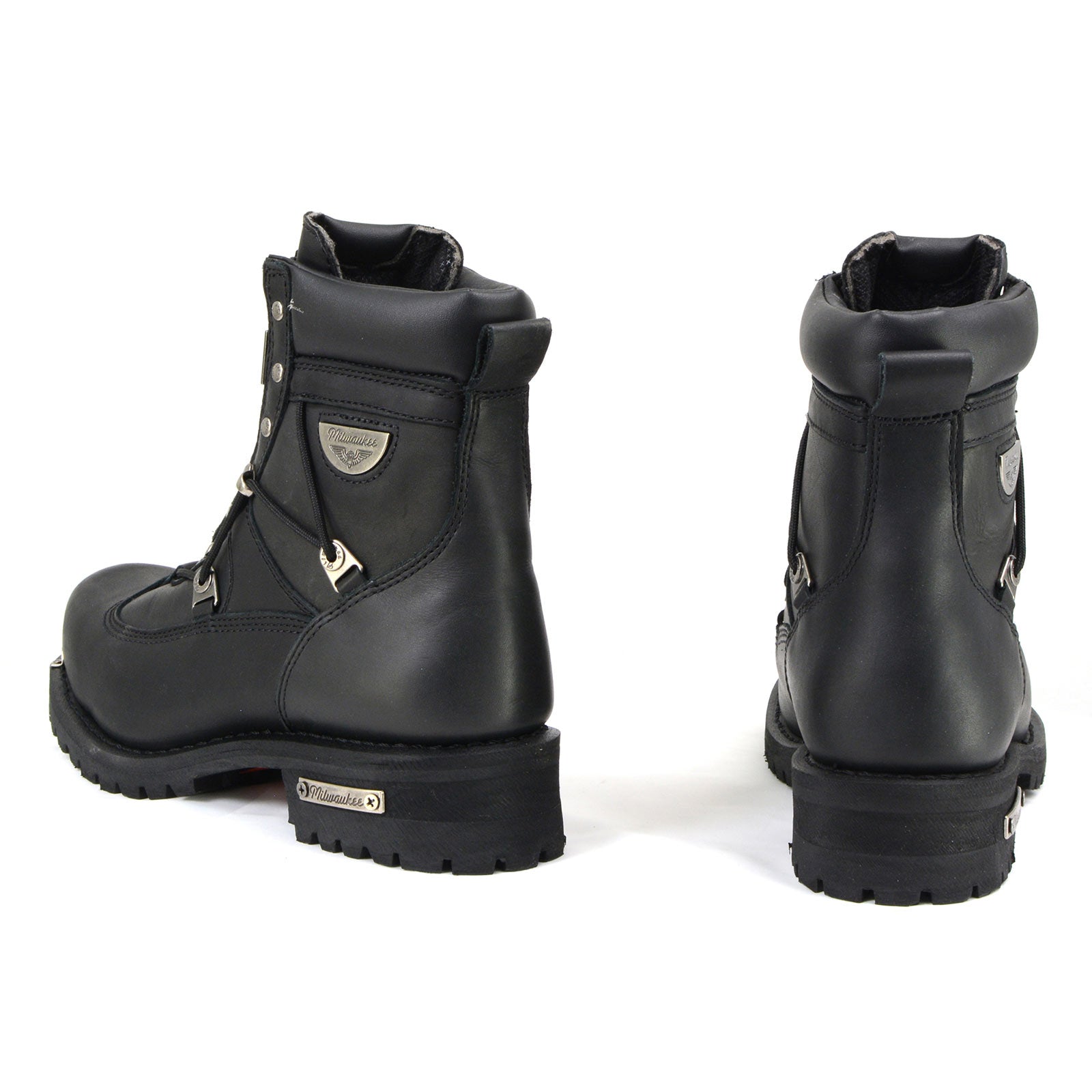 MMCC MB440 Men's Throttle Black Leather Biker Boots - Riding Footwear