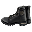 Milwaukee Leather MBL200 Women's Black Leather Lace-Up Motorcycle RiderBoots w/Side Zipper