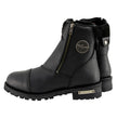 Milwaukee Leather Women's Black Premium Leather Double Sided Zipper Motorcycle Riding Boots MBL202