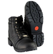 Milwaukee Leather Women's Black Leather Lace-Up Motorcycle Rider Boots with Side Zipper MBL9300