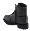 Milwaukee Leather Women's Black Leather 8-Inch Lace-Up Motorcycle Harness Boots with Side Zipper MBL9302