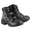 Milwaukee Leather MBL9310 Women's Lace-Up Black Leather Engineer Motorcycle Rider Boots