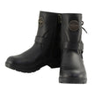 Milwaukee Leather MBL9313 Women's Black Leather Harness Zip-Up Motorcycle Rider Boots w/ Back Laces
