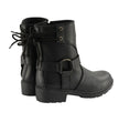 Milwaukee Leather MBL9313 Women's Black Leather Harness Zip-Up Motorcycle Rider Boots w/ Back Laces