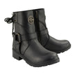 Milwaukee Leather MBL9313 Women's Black Leather Harness Zip-Up Motorcycle Rider Boots w/ Back Laces