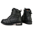 Milwaukee Leather Women's Black Premium Leather Motorcycle Riding Boots w/Lace-Up and Side Zipper Closure MBL9319