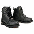 Milwaukee Leather Women's Black Premium Leather Motorcycle Riding Boots w/Lace-Up and Side Zipper Closure MBL9319