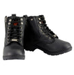Milwaukee Leather MBL9320 Women's Premium Black Leather Lace-Up Motorycle Riding Boots with Side Zipper