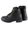 Milwaukee Leather MBL9320 Women's Premium Black Leather Lace-Up Motorycle Riding Boots with Side Zipper