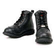 Milwaukee Leather MBL9322 Women's Premium Black Leather Classic Lace-Up Motorcycle Riding Biker Boots