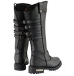 Milwaukee Leather MBL9345 Women's Black 15-inch High Rise Leather Riding Boots with Four Calf Buckles