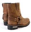 Milwaukee Leather MBL9353 Women’s Crazy Horse Brown Leather Motorcycle Rider Short Harness Boots