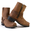 Milwaukee Leather MBL9353 Women’s Crazy Horse Brown Leather Motorcycle Rider Short Harness Boots
