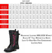 Milwaukee Leather MBL9356 Women's Black 14” Tall Motorcycle Boots Lace-Up High-Rise Pink Embroidered Leather Shoe