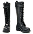 Milwaukee Leather MBL9356 Women's Black 14” Tall Motorcycle Boots Lace-Up High-Rise Pink Embroidered Leather Shoe