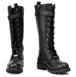 Milwaukee Leather MBL9357 Women's Black 14” Tall Motorcycle Boots Lace-Up High-Rise Purple Embroidered Leather Shoe
