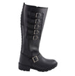 Milwaukee Leather MBL9395 Women's Black Leather 17-Inch Side Strap Riding Motorcycle Boots with Side Zipper