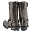 Milwaukee Leather MBL9361 Women's Distressed Brown 11-inch Classic Harness Square Toe Boots